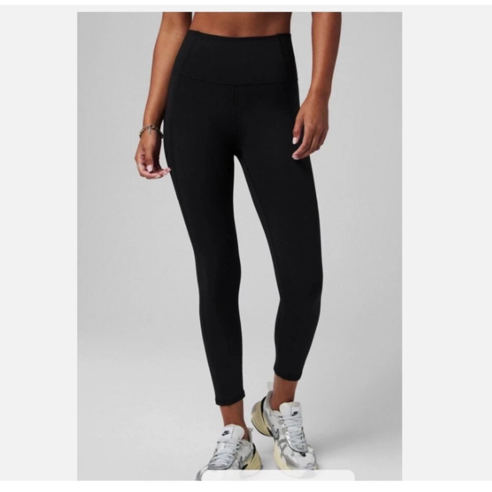 Fabletics Pureluxe Oasis High Waisted Tight Leggings Side Pockets Black Size M - Picture 1 of 4
